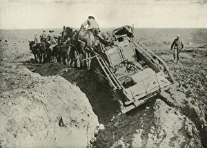 Black And White War Image Drucke: Transport Difficulties at the Front, (1919). Creator: Unknown