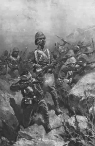Victorian Era Warfare Drucke: The Transvaal War, 1899-1901: A Sharp Engagement, (1901). Creator: Unknown