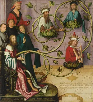 Hans Holbein Der Ältere Drucke: Baum Jesses, 1501. Künstler: Hans Holbein der Ältere, Jesus Christus