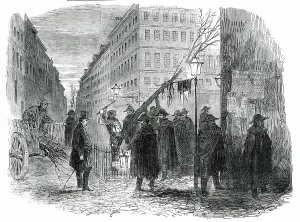 Baum der Freiheit, in Paris 1850 gefällt. Künstler: Unbekannt.