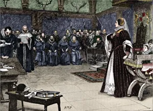 Verwandte Bilder Drucke: Prozess von Marien Königin der Schotten im Fotheringhay-Schloss, 1586 (1905)