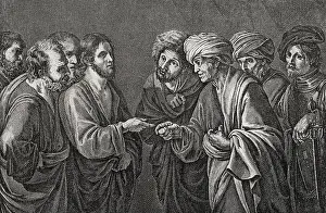 Bible Inspired Artworks Drucke: Tribute to Caesar, 1877. Creator: Unknown