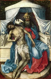 Drucke von Die Heiligkeit, 1433 Robert Campin Drucke: Trinität, 1433. Künstler: Robert Campin