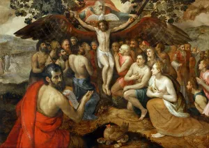 Holy Trinity Painting Drucke: The Trinity, 1562. Creator: Floris, Frans, the Elder (1519-1570)