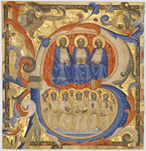 The Trinity in an Initial B, Probably 1387. Creator: Master of the Codex Rossiano (Sienese