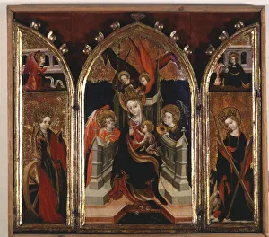 Virgin Mary Painting Drucke: Triptych of the Virgin Mary, tempera on panel, c
