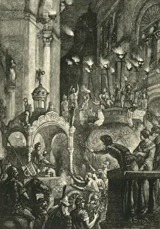 Middle Ages History Drucke: Triumph of Heraclius at Constantinople, (629AD), 1890. Creator: Unknown