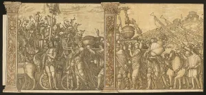 Der Sieg von Julius Caeser, Nr. III und IV mit zwei Spalten, Romulus II., Maler des Jahrhunderts, Roma im Jahre MDXCVIIIIX.