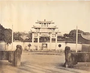 Heritage Art From The Met Drucke: Triumphal Arche, Foochow, ca. 1869. Creator: Attributed to Tung Hing