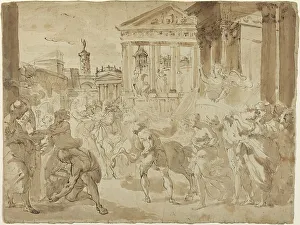 Ancient Rome Transportation Drucke: A Triumphal Procession in Ancient Rome, c. 1780. Creator: Gaetano Gandolfi
