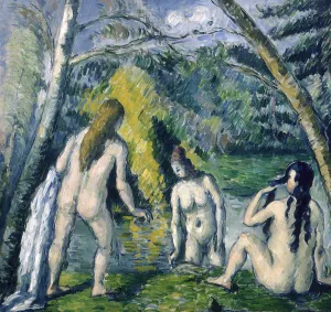 Impressionism Oil On Canvas Drucke: Trois Baigneuses (Three Bathers). Artist: Cezanne, Paul (1839-1906)