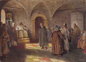 Zarin und Boyaren, 1907. Schöpfer: Lebedjew, Klawdi Wassiliewitsch (1852 - 1916)