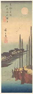 Tsukudajima Kaihin Rogetsu, um 1836; um 1836 Künstler: Andō Hiroshige