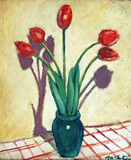 Vintage Flower Arrangements Drucke: Tulips, c1925. Creator: Raymond McIntyre