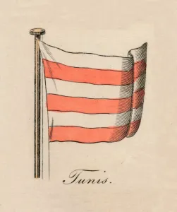 Tunisian Flag Drucke: Tunis, 1838