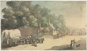 Heritage Art From The Past Drucke: The Turnpike Gate, 1700s. Creator: Anonymous