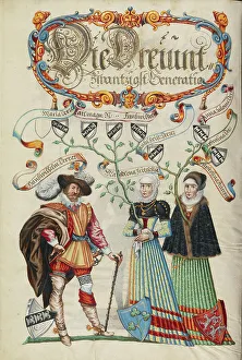 German Heritage Artwork Drucke: The Twenty-Third Generation, Hans Wilhelm Derrer, about 1626-1711. Creator: Unknown