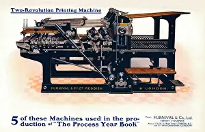 Black And White Industrial Scene Drucke: Two-Revolution Printing Machine, c1908. Artist: Burton-Rake