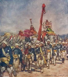 British Imperialism In India Drucke: A Typical Group in the Retainers Procession, 1903. Artist: Mortimer L Menpes