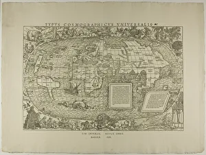 Antique World Map Drucke: Typus Cosmographicus Universalis, Sim