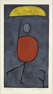 Drucke von Ein Regenschirm als Symbol der Unsicherheit und des Chaos inmitten eines ruhigen, idyllischen Szenarios Paul Klee Drucke: Ein Regenschirm, 1939