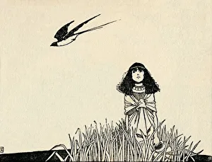 W Heath Robinson Illustration Drucke: She Understood the Speech of Birds, c1930. Artist: W Heath Robinson
