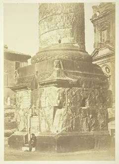 Roman Forum Images Drucke: Untitled (Trajans Column, Base), c. 1857. Creator: Robert MacPherson