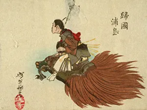 Urashima Taro Rückkehr auf der Tortue, 1882. Schöpfer: Tsukioka Yoshitoshi