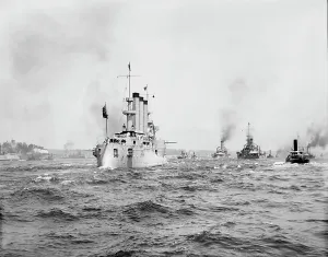 Black And White Maritime Images Drucke: U.S.S. Brooklyn, c1898. Creator: Unknown
