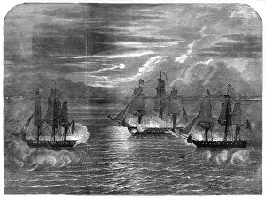 USS Constitution Drucke: The USS Constitution capturing the Cyane and Levant, 1815, (1872)