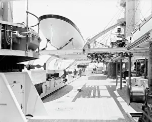 Black And White Maritime Images Drucke: U.S.S. Kentucky, superstructure deck, 1900 or 1901. Creator: Unknown