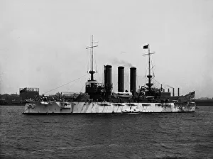 American Warships Drucke: U.S.S. Maine, broadside, c1905. Creator: Unknown