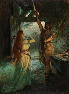 Drucke von Valkyrie (Erster Akt): Siglind und ihr Bruder Sigmund, Privatsammlung Art Drucke: Valkyrien (erster Akt): Siglind und ihr Bruder Sigmund