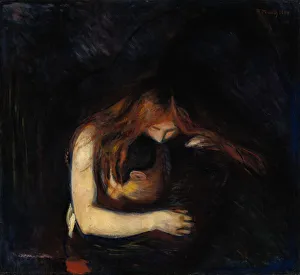 Drucke von Der Vampir (Liebe und Schmerz), 1894, aus einer privaten Sammlung Edvard Munch Drucke: Der Vampir (Liebe und Schmerz), 1894. Künstler: Munch, Edvard (1863-1944)