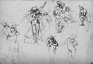 Viele Gruppen und einzelne Figuren, um 1480 (1945). Künstler: Leonardo von Vinci