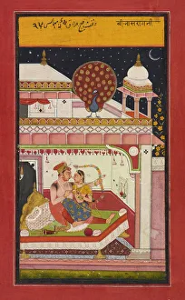 Mughal Miniature Painting Drucke: Vibhasa Ragini, ca. 1680. Creator: Unknown