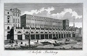 Robert Adam Designs Drucke: View of the Adelphi riverside development, Westminster, London, c1800