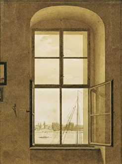 Caspar David Friedrich Artwork Drucke: View from the artist's studio (right window)