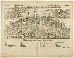 Heritage Images Of Germany Drucke: View of Cologne (recto) Man Hanged from a Tree (verso)