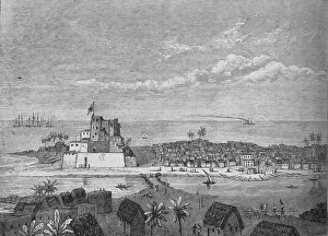 Monochrome Landscape Art Drucke: View of Elmina, c1880