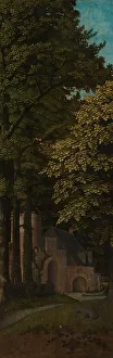 Low Countries Heritage Art Drucke: View in a Forest, Outer Left Wing of a Triptych, c.1505-c.1515. Creator: Gerard David
