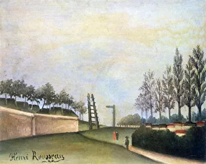Henri Rousseau Paintings Drucke: View of the Fortifications to the left of the Gate of Vanves, 1909. Artist: Henri Rousseau