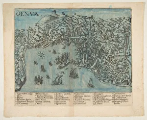 Genoa Cityscape Drucke: View of Genoa, 1604. Creator: Unknown