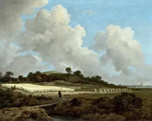 Jacob Van Ruisdael Artwork Drucke: View of Grainfields with a Distant Town, c1670. Creator: Jacob van Ruisdael