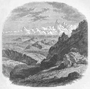 British Military Conflict Drucke: View of the Himalayan Range, c1880