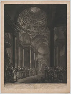Sir Christopher Wren Design Drucke: A View of the Inside of St. Stephens Walbrook, Done from the Drawing in his Majesty s