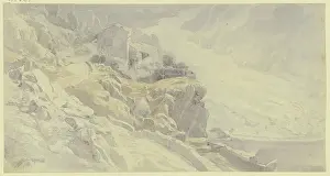 Drucke von Blick von den Bergen in Richtung eines Flusstals in Spanien, Mitte-Spät 19. Jahrhundert Peter Burnitz Drucke: Blick von den Bergen in Richtung eines Flusstals in Spanien