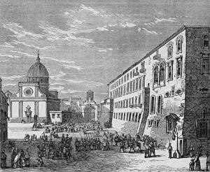 James Grant Engravings Drucke: View in Naples, c1880