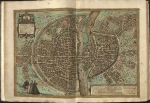 Antique Copper Engravings For Sale Drucke: View of Paris, 1572