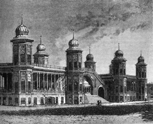 James Grant Artwork Drucke: View of the Pavilion of Lanka in the Kaiserbagh, Lucknow, c1891. Creator: James Grant